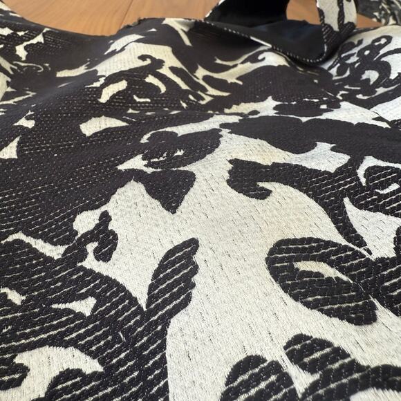 Albert Nipon Size 16 Sheath Dress Jacket Suit Set Black Floral on Silvery White - Picture 5 of 16